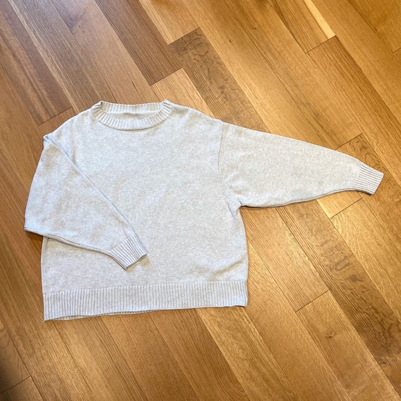 Emma Knudsen Oversized Light Grey Cotton Sweater minimalist and unassuming - Picture 4 of 7